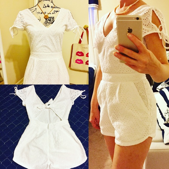 Express Dresses & Skirts - White Cotton Romper